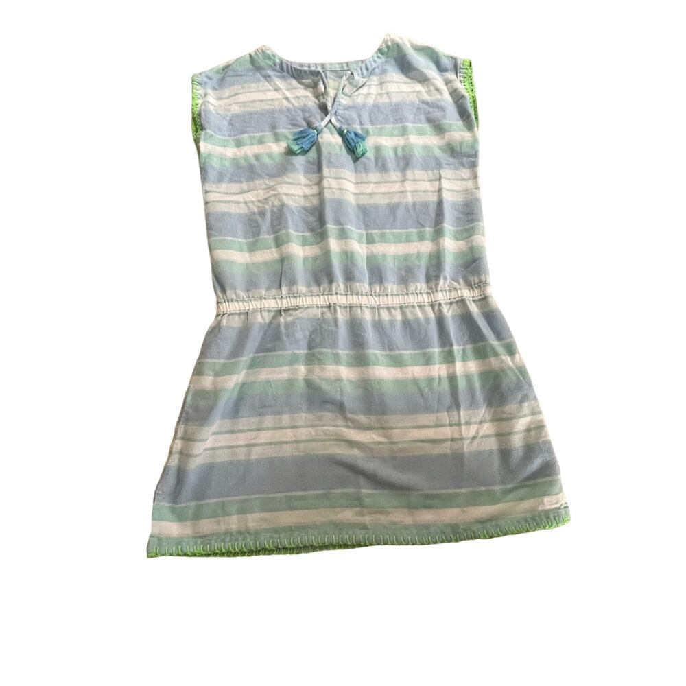 Vineyard Vines Girls Light Blue, Mint & White Striped Swim Coverup